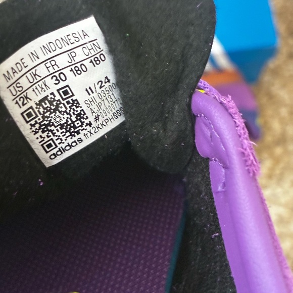 Adidas Gazelle C Kids 12K – Shock Purple & Solar Yellow – New with Box - Picture 5 of 11